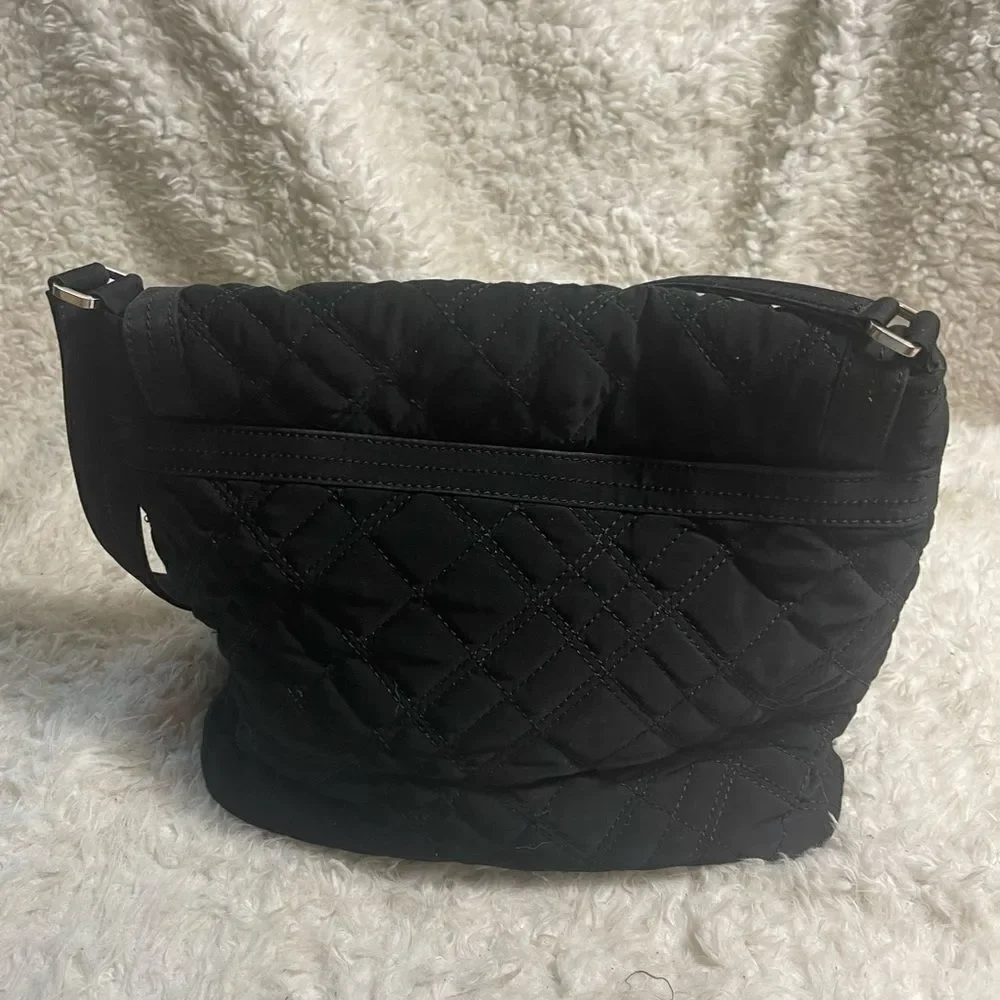 Vera Bradley Classic Black Quilted Fabric Shoulder Bag Purse Zebra print Lining.